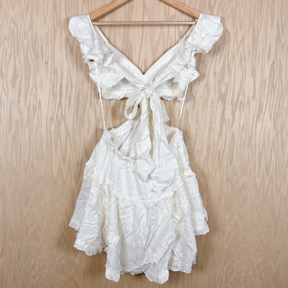 Luxxel White Ruffle Cutout Mini Dress - Picture 6 of 10